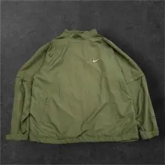ナイキ ワンポイント ロゴ刺繍 袖着脱可 ハーフジップ ナイロンジャケット