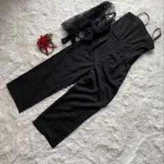 美品！EditSheenブラックレース長袖オールインワン(S)