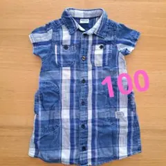 BREEZE 半袖デニムシャツワンピース 100