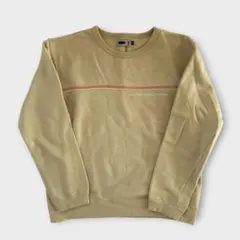 【希少デザイン】FILA スウェット 刺繍ロゴ ベージュ S相当【F103】