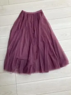 【新品・タグ付き】axes femme ロングチュールスカート 淡ピンク M