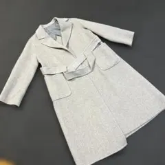 カシミア100／シルク100 グレー　 ロングコートのサムネイル