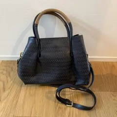 ネイビー ショルダーバッグ Gianni Notaro イタリア製のサムネイル