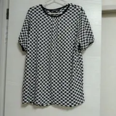 チェック柄 半袖カットソー