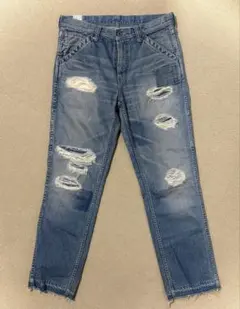 美品JOHNBULLモノトヒトライトブルーインディゴデニムS〜M 日本製
