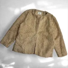 オリーブデオリーブ　ボアジャケット フリース　ノーカラー　ベージュ羽織りF（C4