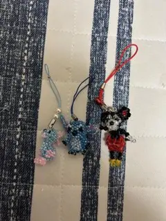 Disney ミッキー　スティッチビーズキャラクター ストラップセット
