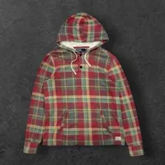 【希少】90s POLORalphLauren チェックフードシャツ 配色◎のサムネイル