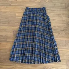 SHOO・LA・RUE 青系チェック プリーツスカート F