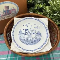 【箱・カゴ付き】　NIKKO テディーズ ケーキ皿 5枚セット　貫入有のサムネイル