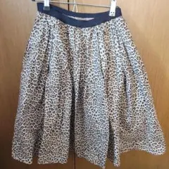 ヒョウ柄 フレアスカート ゴムウエスト