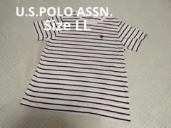 ユーエスポロアッスン 半袖 ボーダー Tシャツ トップス 刺繍入り LLサイズ