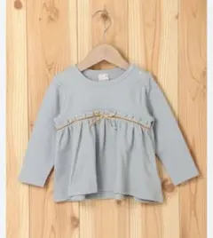 プティマイン　ペプラムリボンチュニック　長袖　ロンT トップス　ワンピース