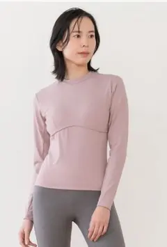 スカーラ SUKALA ヨガウェア 長袖 トップス Mカップ付きベールメッシュ