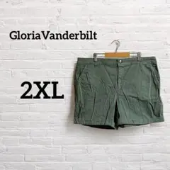 一点ものGloriaVanderbilt 【2XL】グリーンショートパンツ