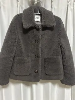 ZARA ダークグレー ボアジャケット