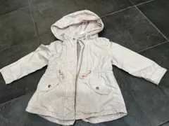 H &M ベージュピンク ジャケット 花柄フード　90