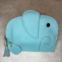 小銭入れ メンズ レディース コインケース キーホルダー 本革 アクアブルー