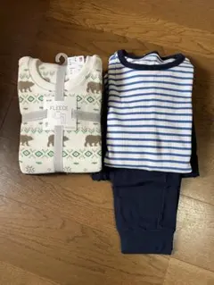 UNIQLOフリース パジャマセット 160㎝♡ブルーボーダーパジャマセット