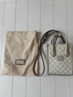 GUCCI ミニトートバッグ GGスプリーム ほぼ未使用 ベージュ - メルカリ
