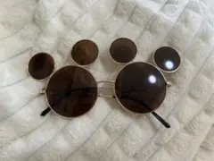 ミッキー　ラウンド型　ブラウンサングラス ディズニー