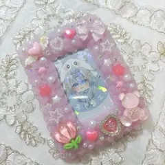 B8 硬質ケースデコ　ホイップデコ　トレカケースデコ（ピンククマハートリボン）