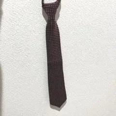 赤と黒のチェック柄の細身ネクタイ　子供用　入学式　卒業式　発表会　七五三　結婚式