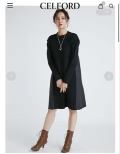 CELFORDセルフォード＊完売品＊レイヤードショルダードッキングＯＰ　ブラック