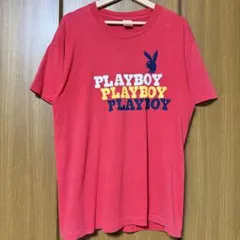 80s 90s PLAYBOY ロゴ 3段 プリント Tシャツ プレイボーイのサムネイル