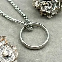 ネックレス メンズ ペンダント チタン シルバー チェーン R【PN309-6】