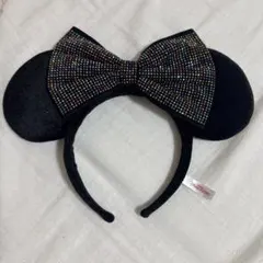 ミ二ー耳カチューシャ 黒 ビーズ付き