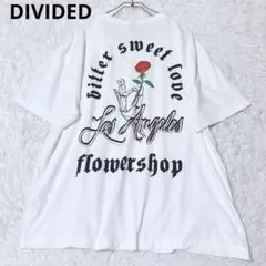 ディバイデッド　Tシャツ　ホワイト　LL　バックプリント　バラ柄　綿100％　夏のサムネイル