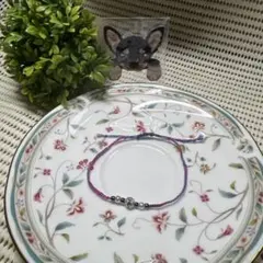 ハンドメイド ミサンガ ブレスレット グラデーション　パール　シルバー　黒