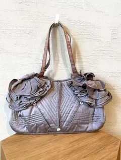 JAMIN PUECH サテン　フリル　ハンドバッグ