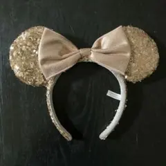 東京ディズニーリゾート ミニーマウス耳カチューシャ　ゴールドピンク