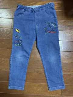 デニムパンツ 恐竜刺繍のサムネイル