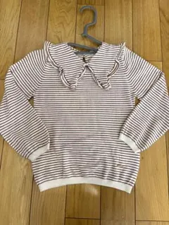 ニットブラウス ビッグカラー プティマイン