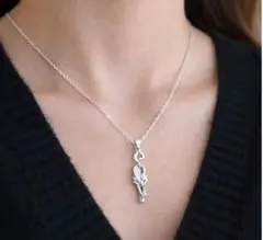 【ハンドメイド】猫モチーフ ネックレス シルバー ステンレス304 45cm