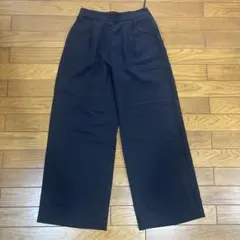 ワールド　さらさらワイドパンツ　黒