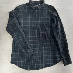 UNIQLO ユニクロ フランネルチェックシャツ 長袖 シャツ L グリーン