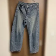 あ*】様 GU バレルレッグジーンズ　丈長め　XL ブルー