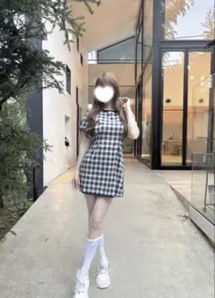 チェック柄 ワンピース スナ系 ホビ垢