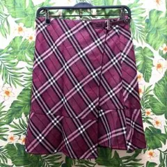 極美品☆バーバリーブルーレーベル巻きスカートチェック