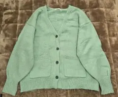 NICE CLAUP カーディガン　きみどり