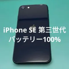 【美品】iPhone SE 第3世代 ブラック 64GB バテリ100% 110