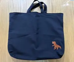 恐竜 ワンポイント トートバッグ ネイビー