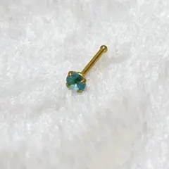 ゴールド20g3 たて爪 ピアス 片耳用 ライトブルー