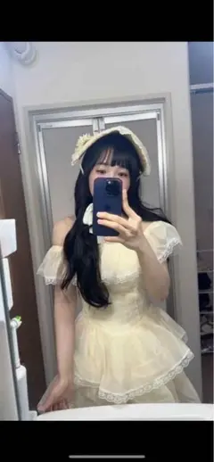 ロリータスタイル オフショルダードレス　帽子