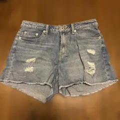 BROWNY STANDARD デニムショートパンツ ダメージ加工 Lのサムネイル