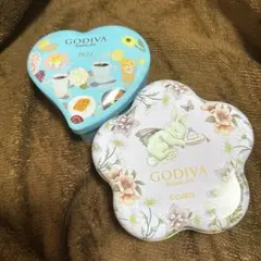 GODIVA 缶セット　２個　2023 バレンタイン　小物入れのサムネイル